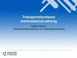 Transportstyrelsens marknadsövervakning
