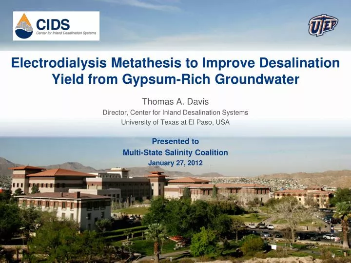 electrodialysis metathesis to improve desalination yield from gypsum rich groundwater