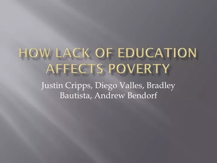how lack of education affects poverty