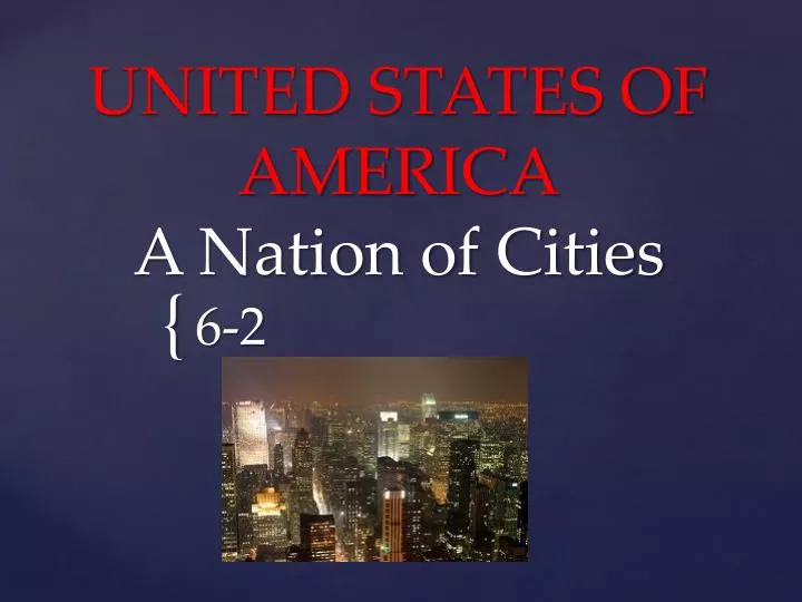 united states of america a nation of cities