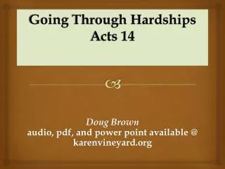 Going Through Hardships Acts 14