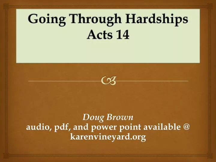 going through hardships acts 14