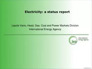 Electricity: a status report