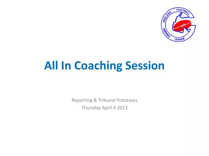 all in coaching session