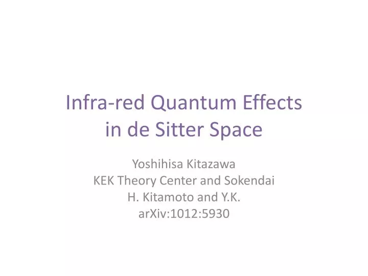 infra red quantum effects in de sitter space