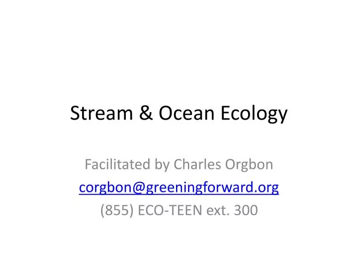 stream ocean ecology