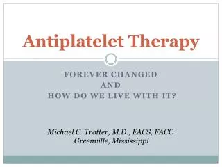 Antiplatelet Therapy