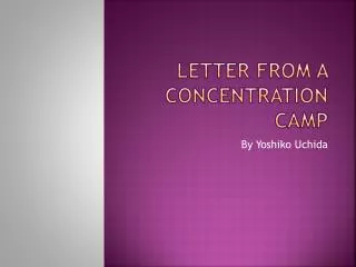 Letter From a concentration Camp