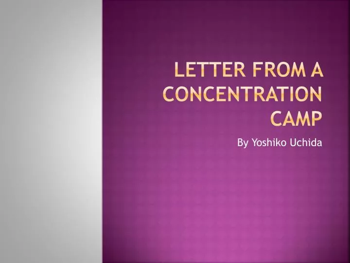 letter from a concentration camp