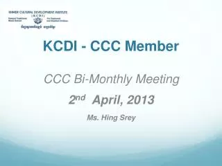 KCDI - CCC Member