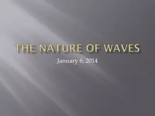 The nature of waves