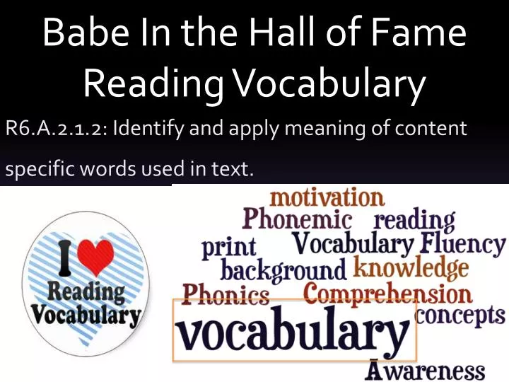 babe in the hall of fame reading vocabulary