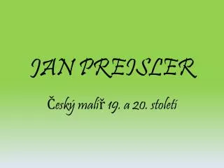 jan preisler