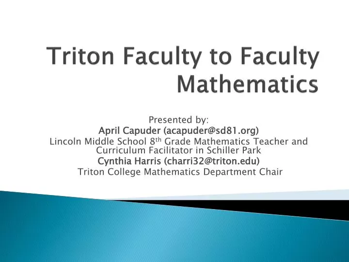 triton faculty to faculty mathematics