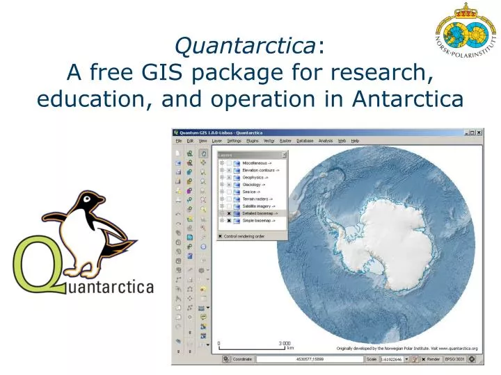 quantarctica a free gis package for research education and operation in antarctica