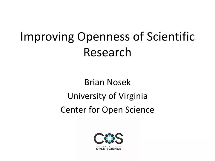 improving openness of scientific research