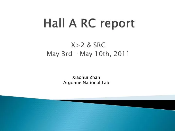hall a rc report