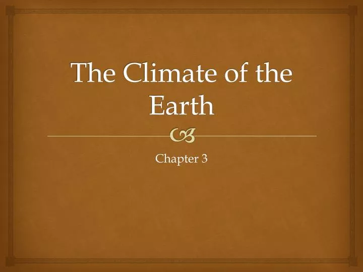 the climate of the earth