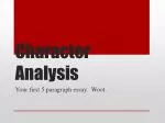 Character Analysis - slide 1