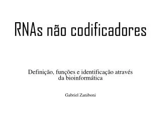 rnas n o codificadores