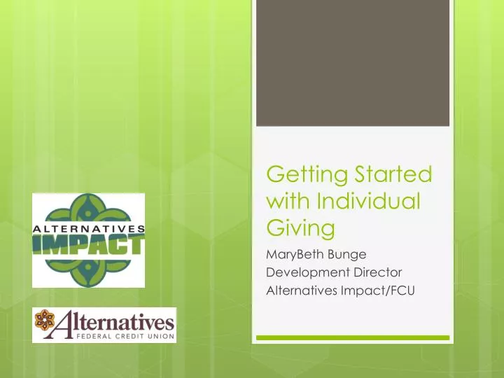 getting started with individual giving