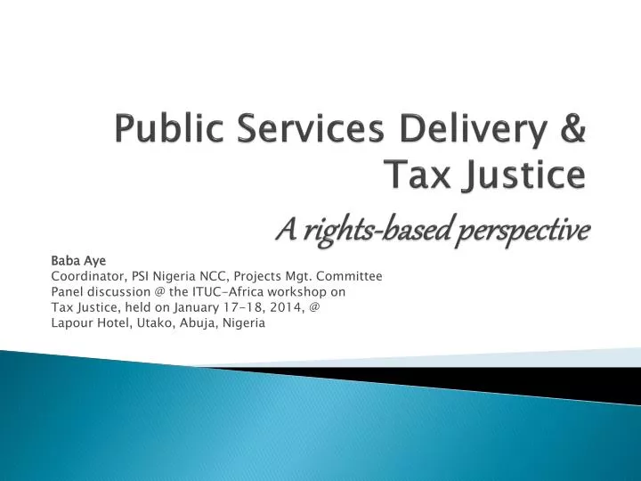 public services delivery tax justice a rights based perspective