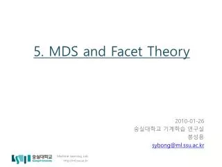 5. MDS and Facet Theory