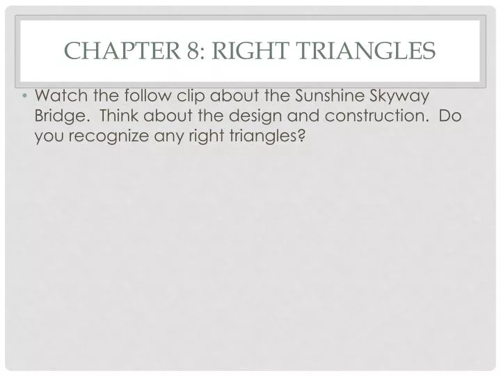 chapter 8 right triangles
