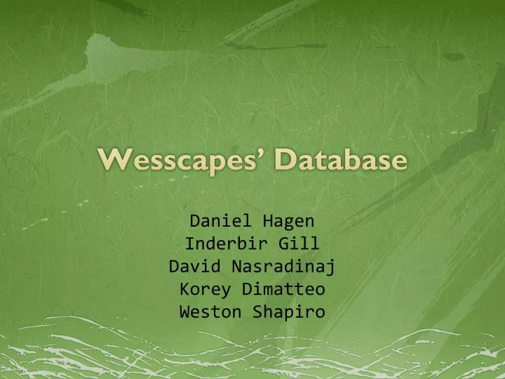 wesscapes database