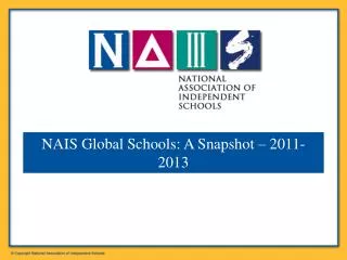 NAIS Global Schools: A Snapshot – 2011-2013
