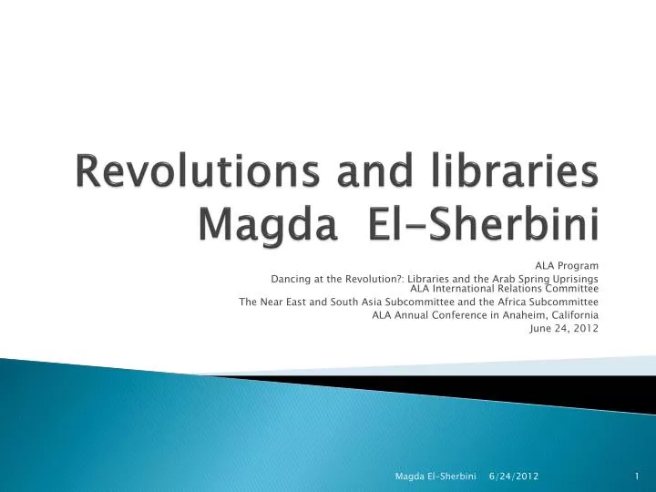 revolutions and libraries magda el sherbini