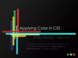 Applying Color in CSS