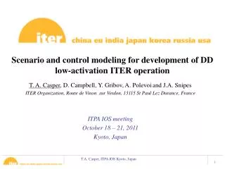Scenario and control modeling for development of DD low-activation ITER operation