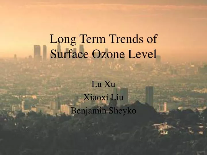 long term trends of surface ozone level