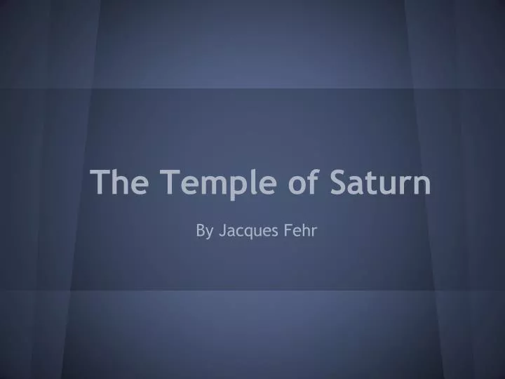 the temple of saturn