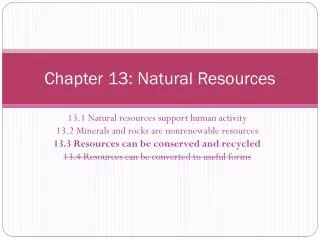 Chapter 13: Natural Resources