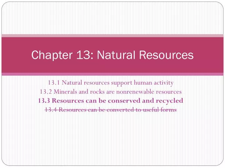 chapter 13 natural resources