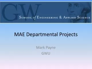 MAE Departmental Projects