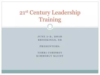 21 st Century Leadership Training
