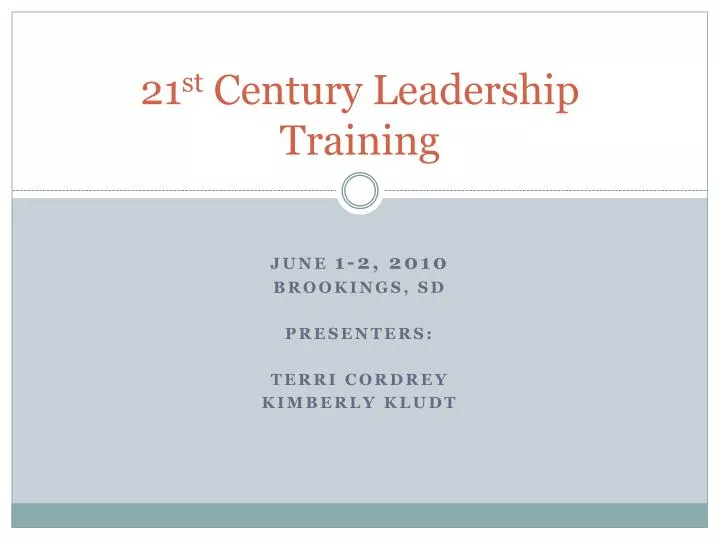 21 st century leadership training