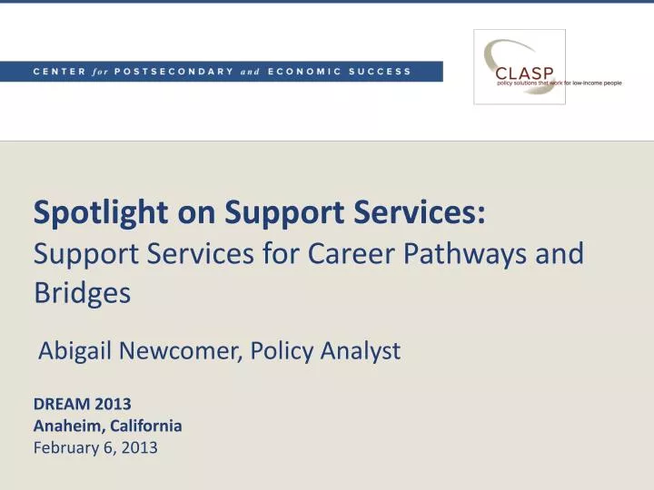 spotlight on support services support services for career pathways and bridges