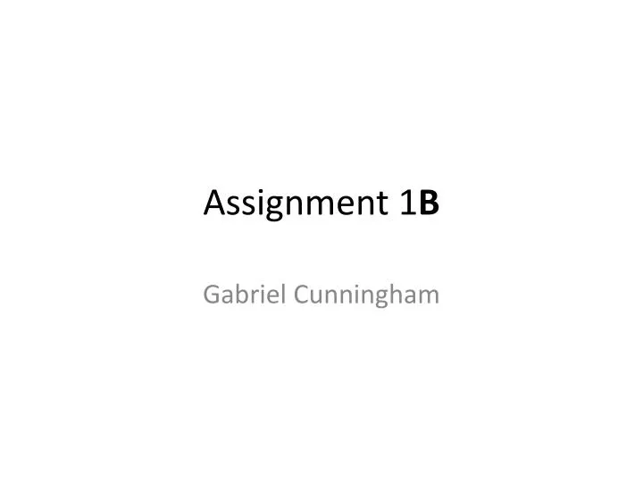 assignment 1 b