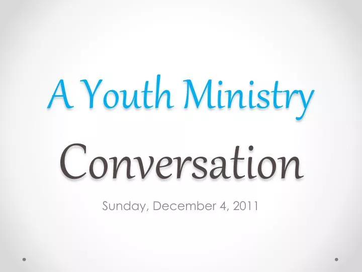 a youth ministry conversation