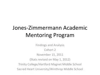 Jones-Zimmermann Academic Mentoring Program