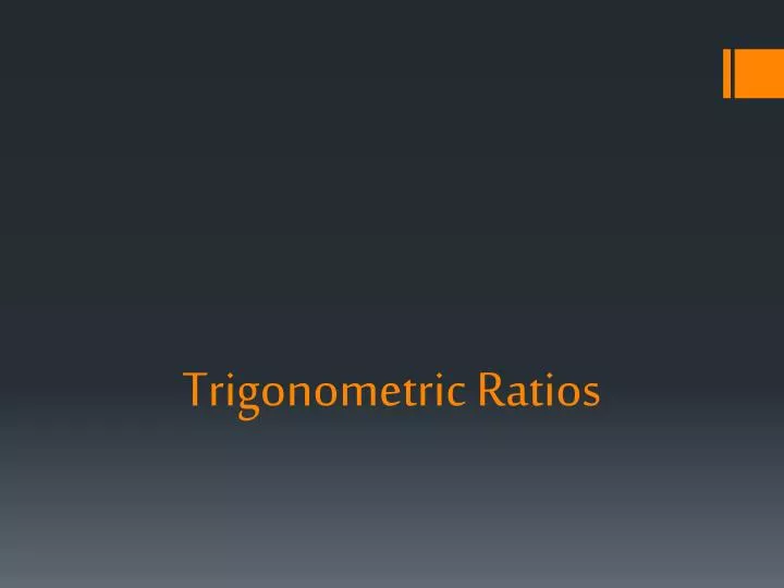 trigonometric ratios