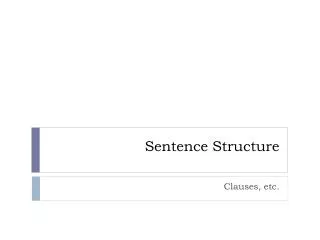 sentence structure