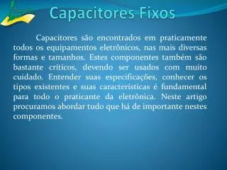 capacitores fixos