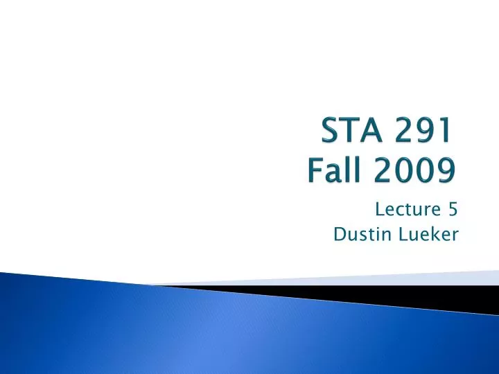 sta 291 fall 2009