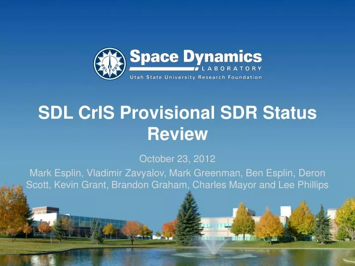 sdl cris provisional sdr status review