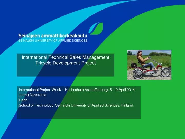 international technical sales management tricycle development project